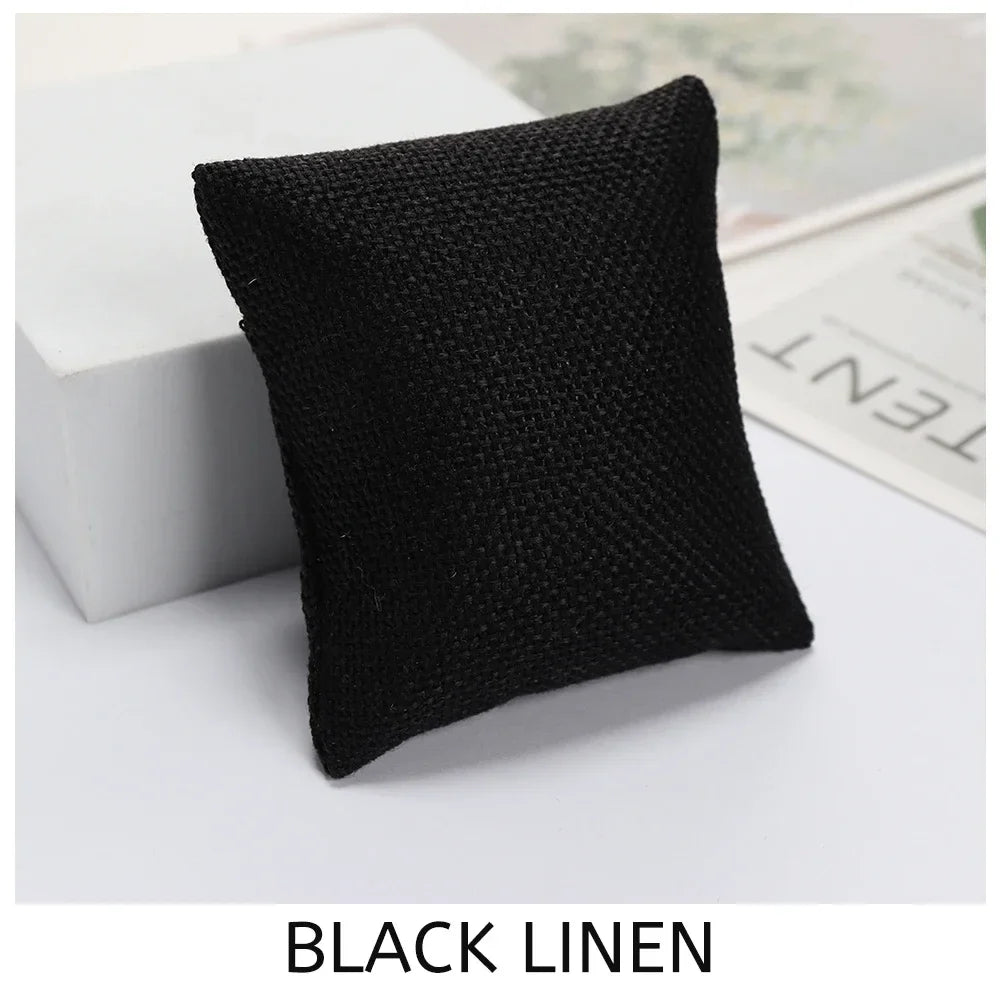 5-Color Fabric Jewelry Display Pillow – Beige Black Grey Bracelet & Watch Cushion Holder for Gifts & Wholesale DIY Accessories
