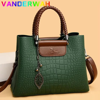 Luxury Women’s Leather Handbag – Large Capacity Shoulder & Crossbody Designer Bag