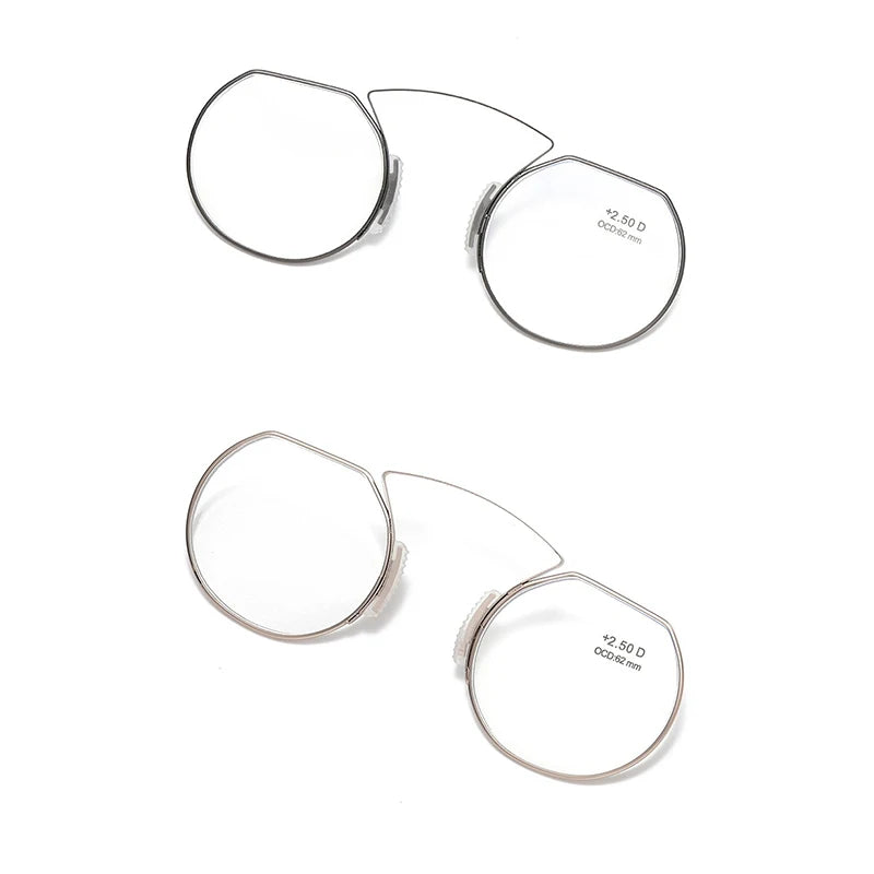 Clip-On Nose Reading Glasses – Anti-Blue Light Presbyopic Eyewear for Men & Women, 1.5 Magnification