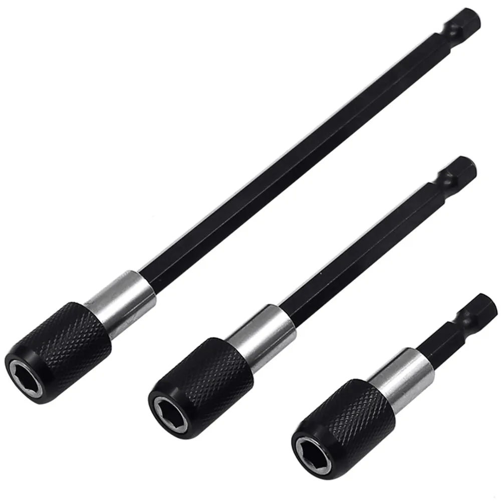 3PC Hexagonal Quick Release Self-locking Extension Rod Set - Electric Drill Driver Screwdriver Extension Tools