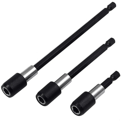 3PC Hexagonal Quick Release Self-locking Extension Rod Set - Electric Drill Driver Screwdriver Extension Tools