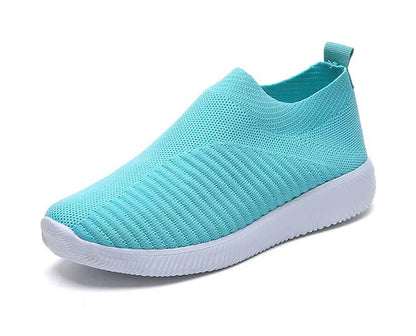 Women’s Slip-On Sock Sneakers – Breathable Flat Casual Vulcanized Sports Shoes Zapatillas
