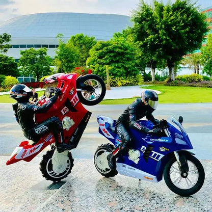 1/6 RC Motorcycle Toy - Self-Balancing Electric Racing Bike with Drift Stunt Control for Kids and Children