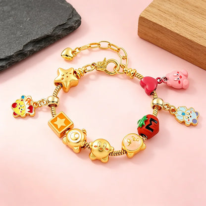 Kirby DIY Beaded Bracelet - Cute Cartoon Gaming Fashion Accessory, Cosplay Prop & Gift for Fans