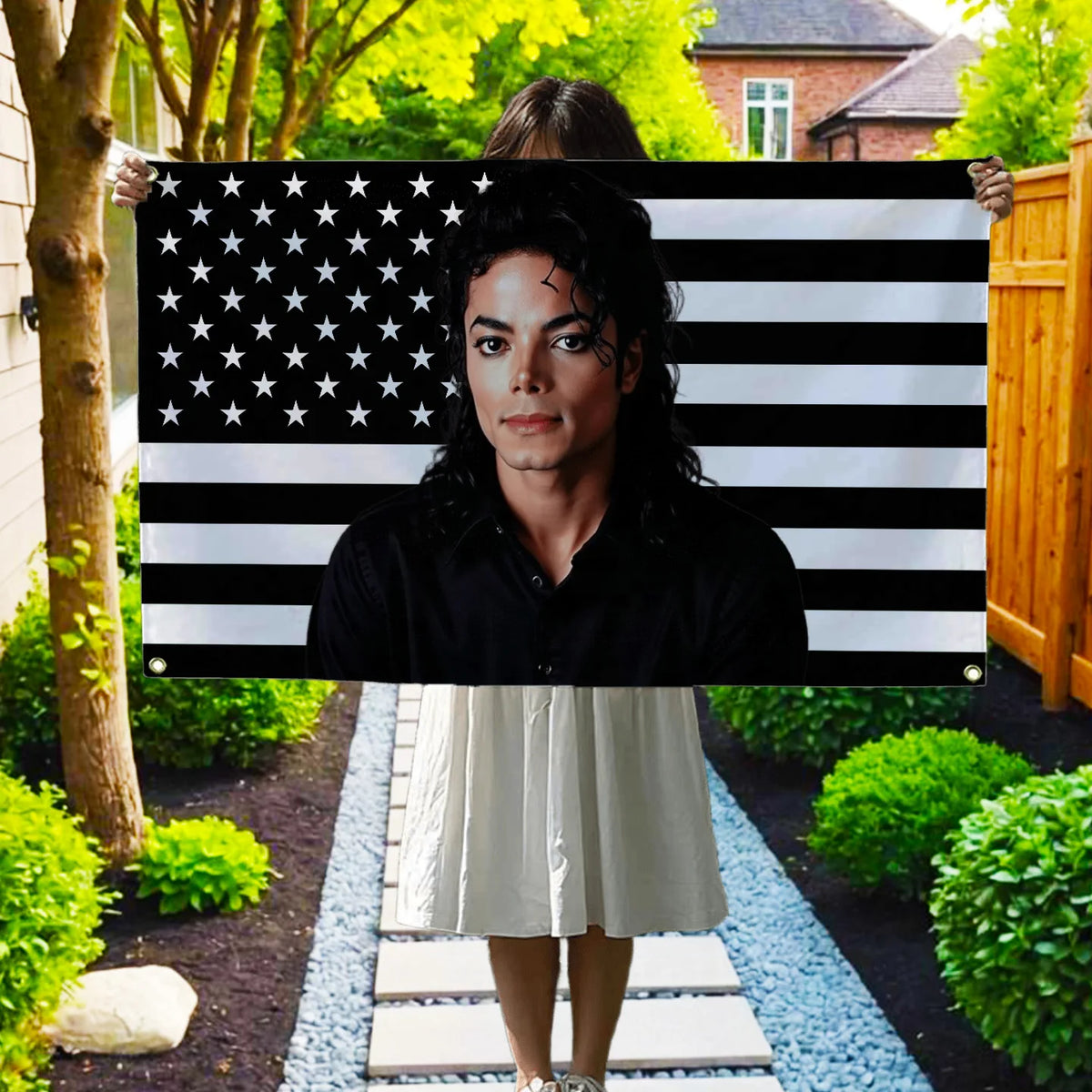 Michael Jackson Black Flag Tapestry - Decorative Wall Hanging for Bedroom, Garage & Home Decor