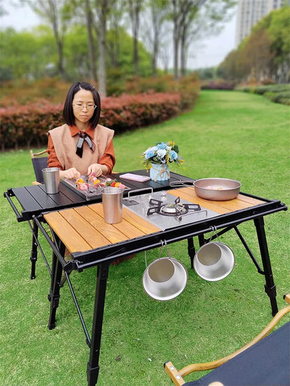 Lohascamping Folding IGT Table – Lightweight Portable Roll Table with Adjustable Legs for BBQ, Desktop Burner & Backpacking
