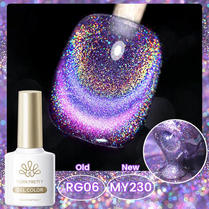 BORN PRETTY Cat Magnetic Gel Nail Polish 117 Colors 10ml Full Coverage Semi-Permanent Soak-Off Nail Varnish for Salon Manicure Glitter Cat Eye Nails