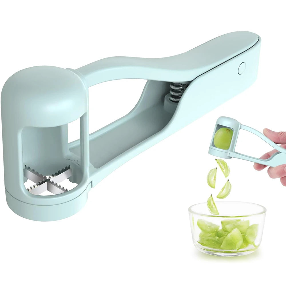 Grape Cutter Slicer for Toddlers - One Second Fruit Quarter Slicer for Grapes Cherry Tomatoes Strawberries Kitchen Safety Gadget