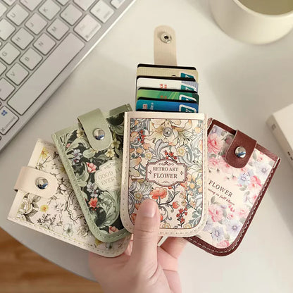 Laminated Mini Card Wallet - Pull-Out RFID Blocking Credit & Business Card Holder with PVC ID Card Case