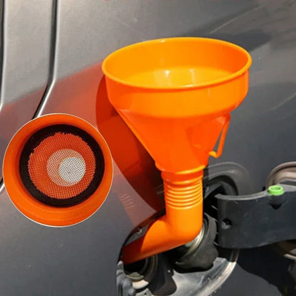 Refueling Funnel with Filter - Long Spout Oil Filling Funnel for Motorcycle, Car & Engine Maintenance