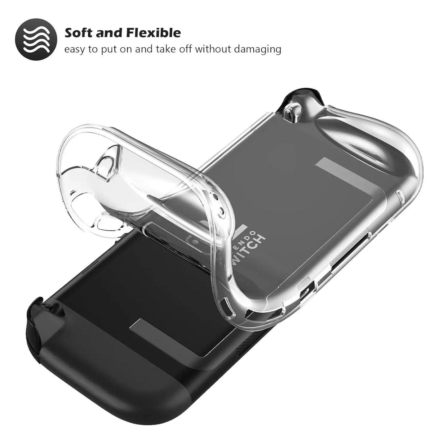 Protective Case Kit for Nintendo Switch 2 (2025) — Clear TPU Cover, Anti-Scratch, Shock-Absorption, Ergonomic Grip Design