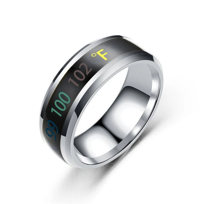 Smart Stainless Steel Mood Ring – Temperature Sensitive Couple Ring, Waterproof Intelligent Color Changing Jewelry Accessories