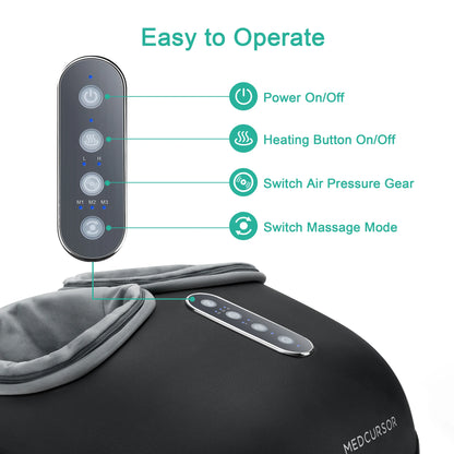 Medcursor Shiatsu Foot Massager with Heat — Electric Roller Massage Machine for Muscle Relaxation & Pain Relief, Fully Wrapped Foot Therapy