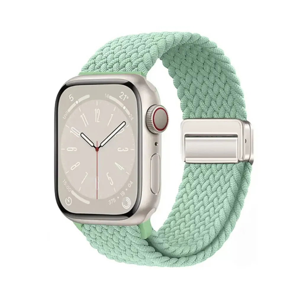 Nylon Braided Watch Band for Apple Watch – Compatible with Series SE, 3–10 & Ultra (38–49mm Adjustable Sport Strap)