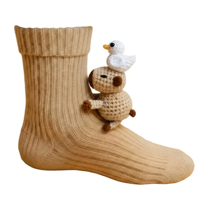 3D Knitted Animal Hug Socks - Cute Cozy Koala, Panda, Cat & Sloth Novelty Socks for Women