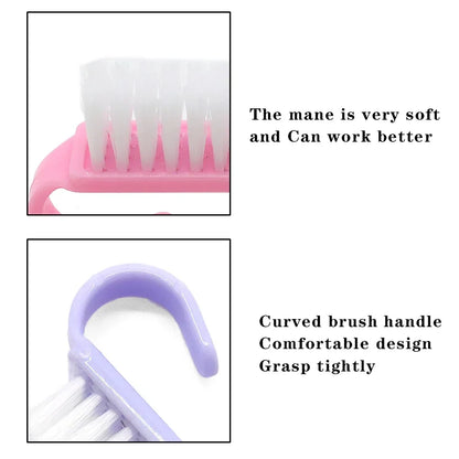 10/20/50/100pcs Nail Cleaning Brush Set - Handle Grip Fingernail Scrubber Tools for Men & Women Manicure Care