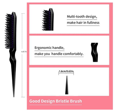 3PCS Double-Sided Edge Control Brush Set – Hair Styling Brushes, Oil-Baked Comb, Styling Partition Comb Accessories