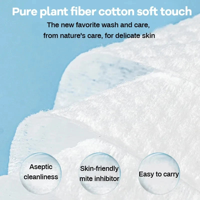 100-Count Disposable Face Towels - Soft Thick Cotton Dry Wipes for Makeup Removal & Facial Cleansing