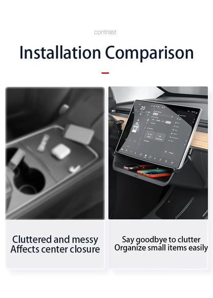 Herval Under-Screen Storage Tray for Tesla Model Y/3 2021-2025 Highland – Hidden Anti-Slip Storage Box