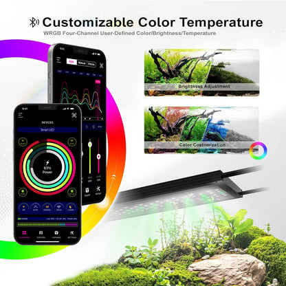 MICMOL Extreme II LED Aquarium Light - App Controlled Adjustable Plant Growth Lamp for Fish Tanks