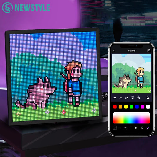64x64 RGB LED Pixel Matrix Display Panel – Programmable Smart Pixel Art Screen with Bluetooth APP Control Creative LED Sign Board