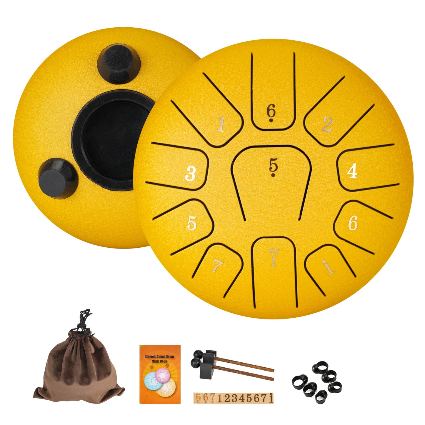 Miwayer 6" Steel Tongue Drum Gift Set – 11-Note Sound Healing Instrument with Tuning Kit for Yoga & Meditation