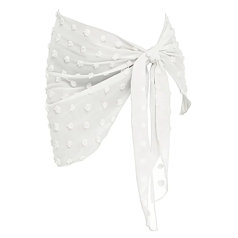 Women's Summer Sheer Sarong Cover-Up - Solid Chiffon Bikini Wrap Beach Skirt