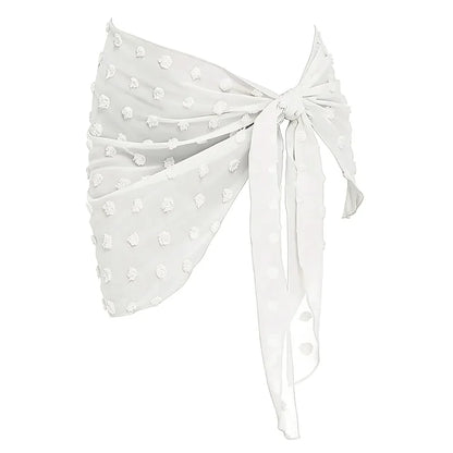 Women's Summer Sheer Sarong Cover-Up - Solid Chiffon Bikini Wrap Beach Skirt