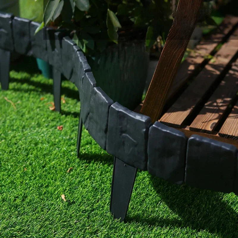 Plastic Garden Fence Panels – Easy Install Outdoor Landscape Edging Border for Lawn, Vegetable Garden & Yard, Durable Weather-Resistant Garden Decor Fence