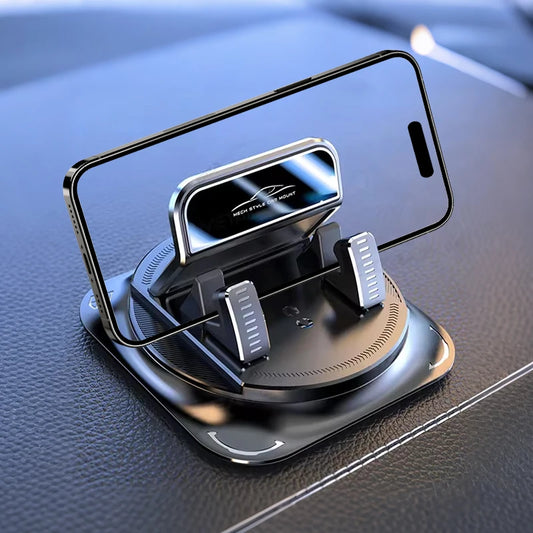 Anti-Slip Dashboard Phone Holder - 360° Rotating Universal Car Mount for GPS Navigation and Smartphones