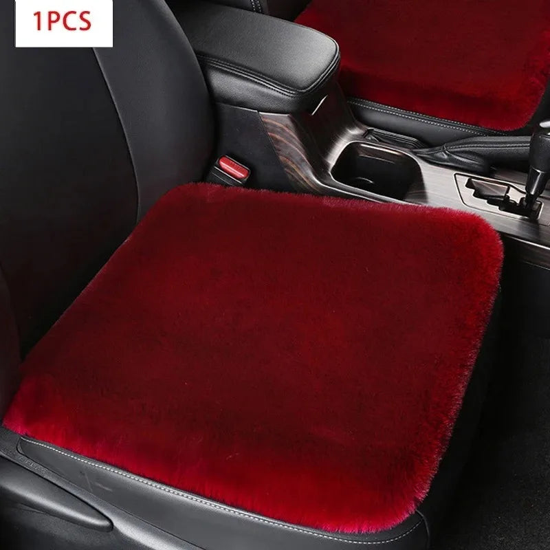 Plush Rabbit Fur Car Seat Cushion - Thick Warm Winter Driver & Passenger Seat Cover