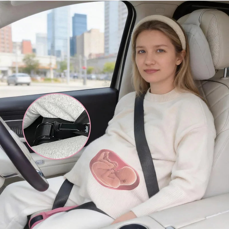 Pregnancy Seat Belt Adjuster - Maternity Car Safety Belt Protector for Comfortable Driving and Belly Pressure Relief