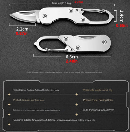 Stainless Steel Mini Folding Knife Keychain – Portable EDC Pocket Multitool for Camping & Outdoor Use