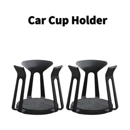 Universal Car Cup Holder Organizer – Adhesive Beverage Bottle Storage Rack Auto Interior Drink Holder Accessory (Black)