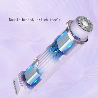 2-in-1 Women’s Electric Shaver – Portable Wet & Dry Hair Remover for Eyebrows, Face, Legs & Armpits