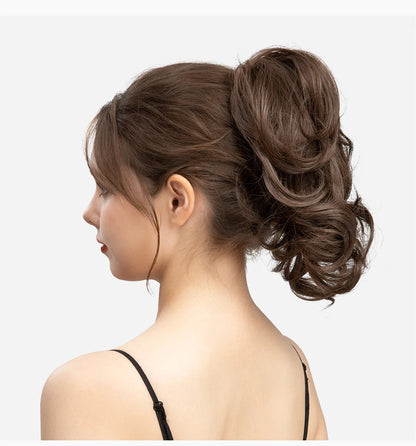 SARLA Premium Synthetic Claw Clip-In Ponytail Extensions – Blonde Hairpiece, Fake Pigtail Hair Bun for Women P026