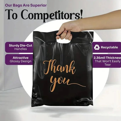 100PCS Black Thanksgiving Gift Bags – Candy & Product Packaging for Wedding, Birthday, Party Decoration