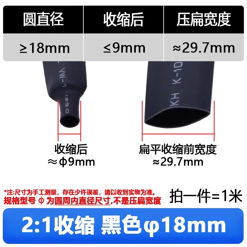 1M Transparent Heat Shrink Tube – 2:1 Shrinkable Sleeving Wrap for DIY Wire (6-25mm)
