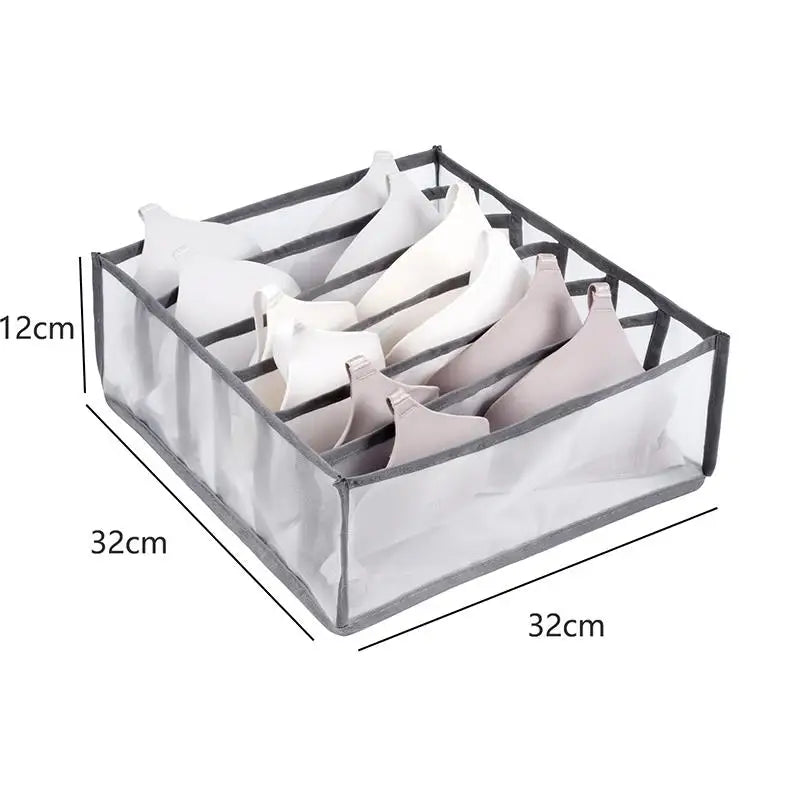 7-Grid Jeans Storage Box — Closet & Wardrobe Drawer Organizer for Clothes, Pants, and Socks Separation