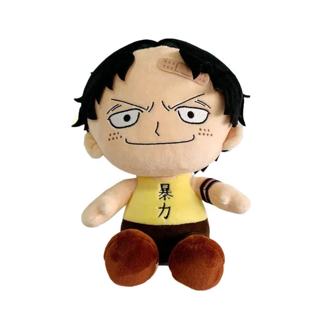 25CM One Piece Anime Plush Toys - Luffy, Chopper, Ace and Zoro Cute Stuffed Character Dolls for Fans and Gifts