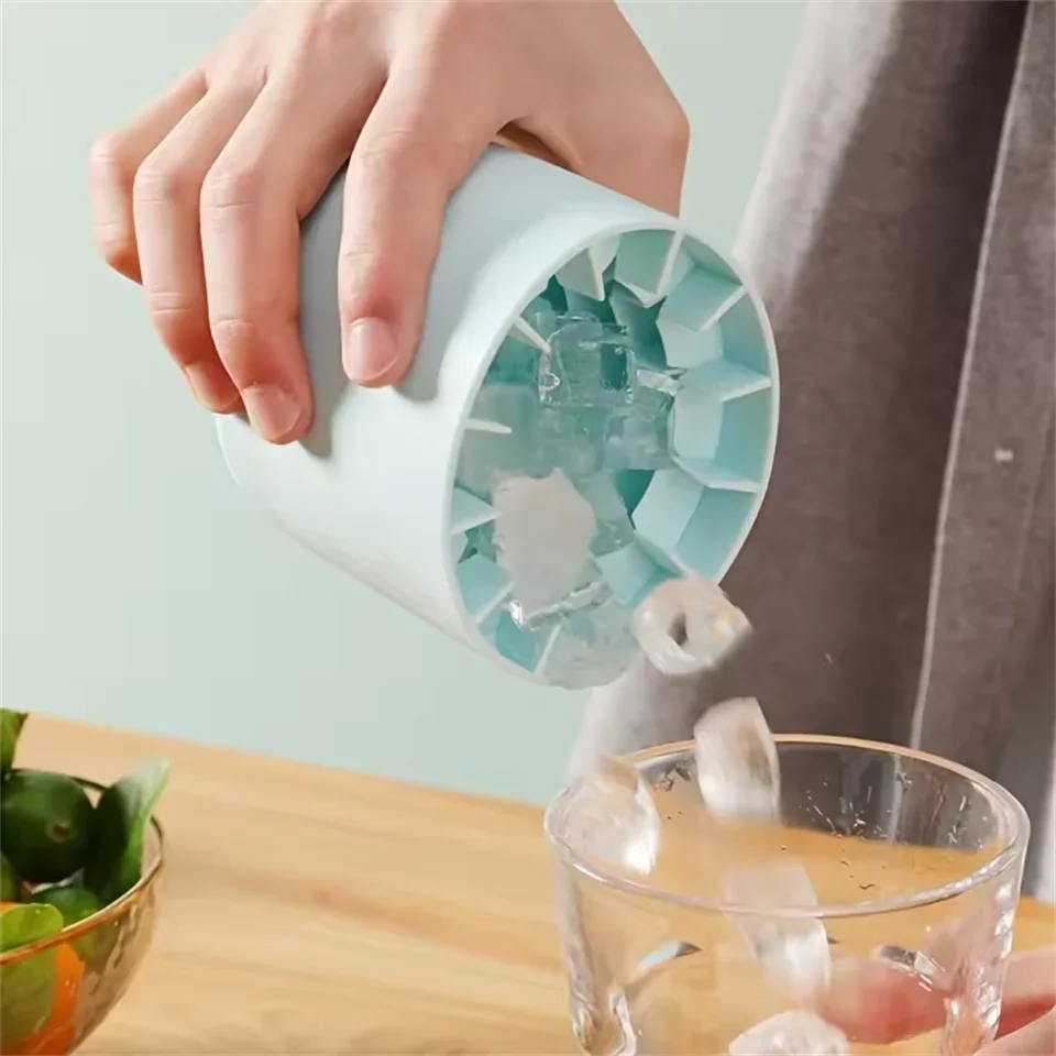 Food-Grade Silicone Ice Mold — Cylinder & Lattice Ice Maker, Quick Freeze Ice Cups & Storage for Home Use