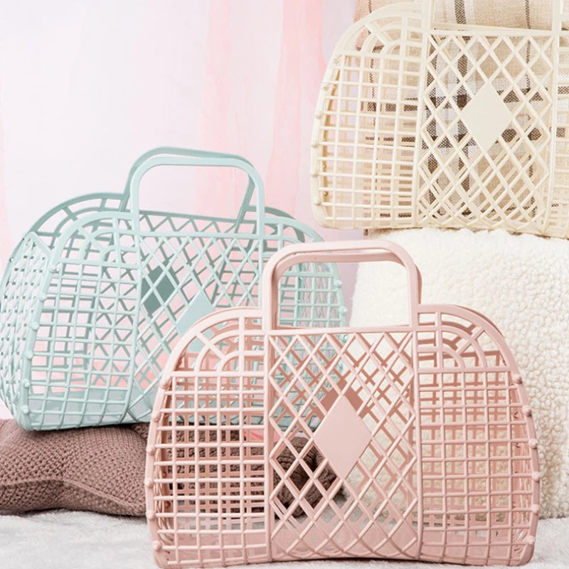 Versatile Detachable Plastic Shower Basket - Perfect for Bathrooms, Shopping, and Home Storage Organization