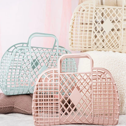 Versatile Detachable Plastic Shower Basket - Perfect for Bathrooms, Shopping, and Home Storage Organization