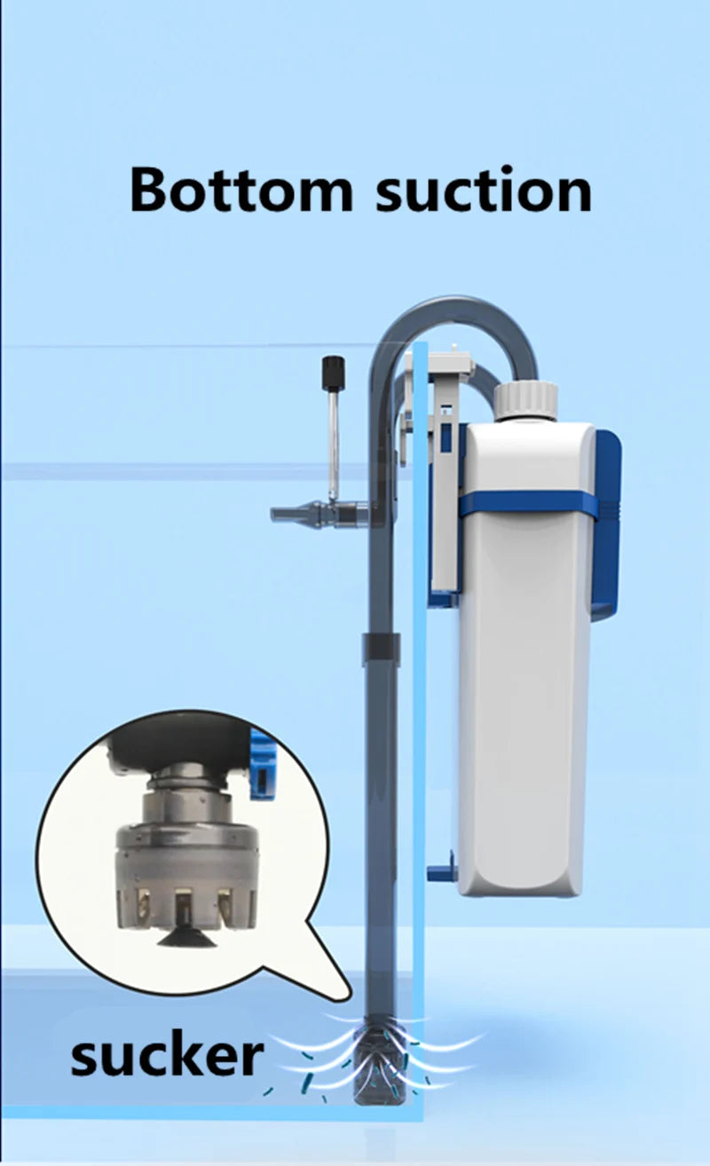 220V Silent Aquarium Filtration System – Wall-Mounted Integrated Filter & Oxygenation Machine for Fish Tanks