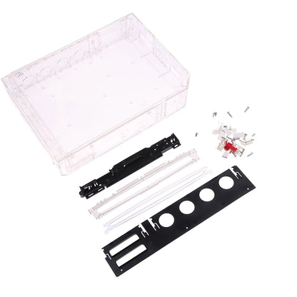 Wii Console Full Housing Shell with Buttons - Transparent Replacement Case Cover in 4 Colors