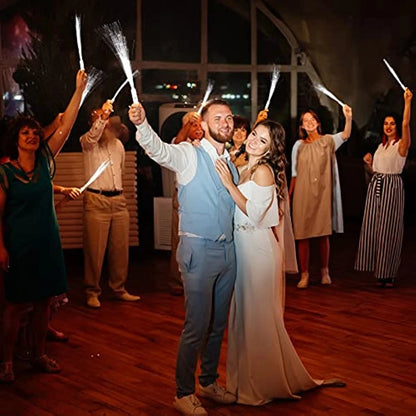 12-96PCS LED Fiber Optic Wands – Light Up Fiber Optic Stick with 3 Modes, White Glow Sticks for Wedding, Birthday Party, Bridal Shower