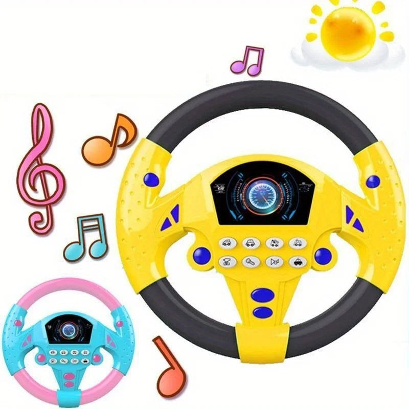 Kids Steering Wheel Toy - Creative Educational Car Driving Pretend Play Gift for Children Holiday Fun