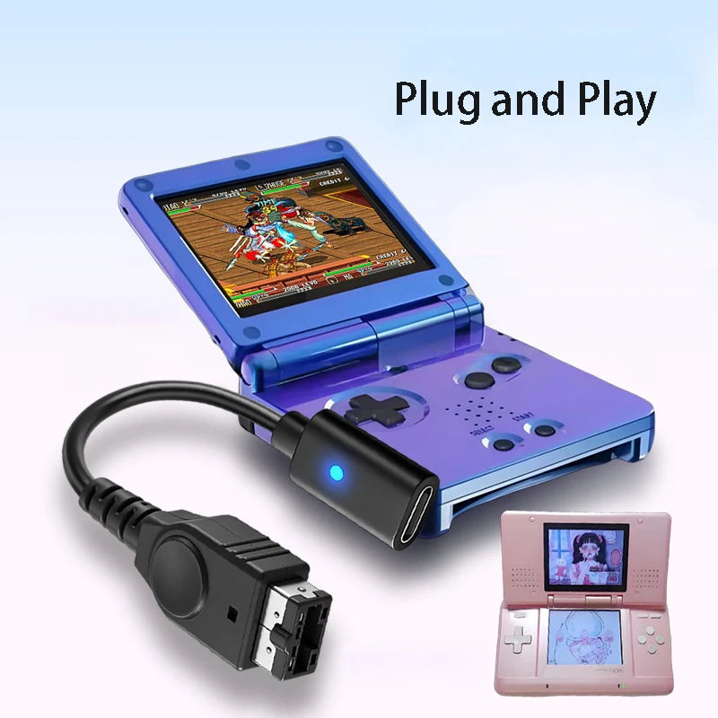 USB-C Charging Cable for Nintendo GBA SP - LED Indicator Power Cord for Game Boy Advance Console