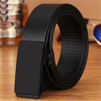 Men's Luxury Genuine Leather Belt - Famous Brand Quality Belt with Automatic Metal Buckle, Stylish Male Strap