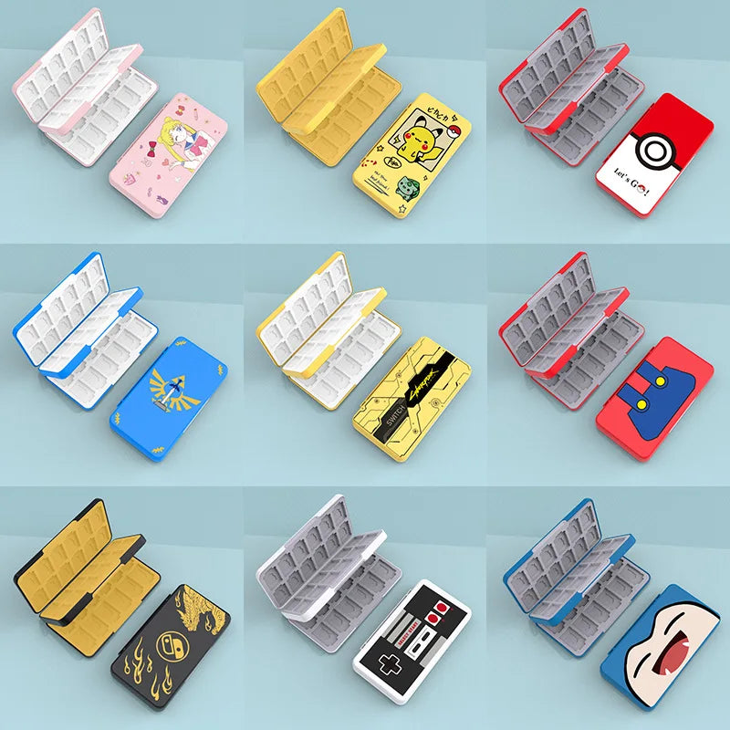 48-in-1 Nintendo Switch OLED Lite Accessories Set – Pink Game Card Case & SD Card Storage Box